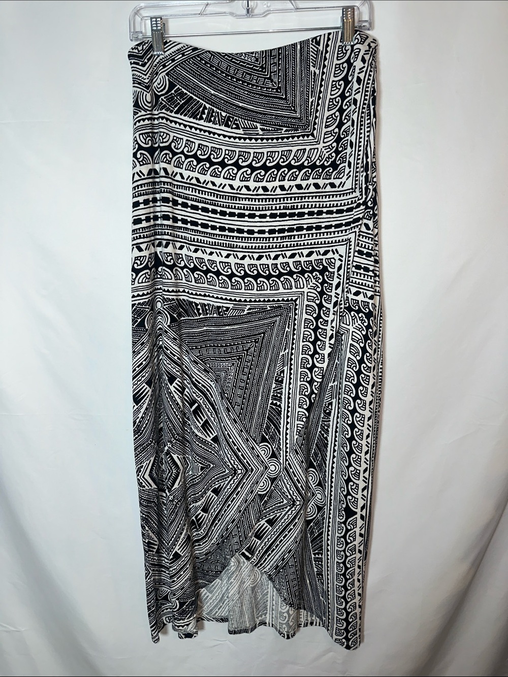 Maeve Black & White Geometric Maxi Skirt